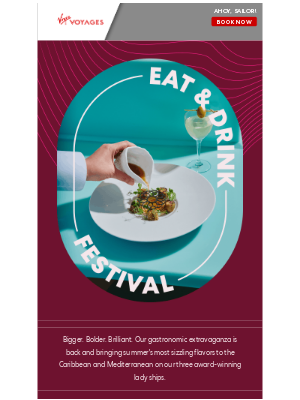 Virgin Voyages - 🍝Our Eat & Drink Festival🍷is back for round 4!