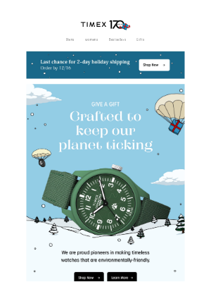 Timex - Eco-Friendly Gifts Inside