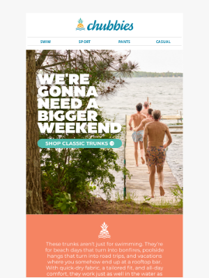 Chubbies - One Pair. Every Plan.