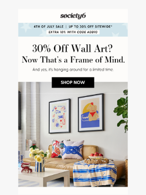 Society6 - Save Up To 30% OFF!