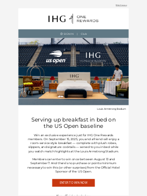 Intercontinental Hotel Group - 🥐 ☕️ Breakfast in bed... on the US Open baseline!