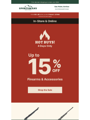 Sportsman’s Warehouse - Hot Buys Up to 15% Off 🔥 Starts NOW!
