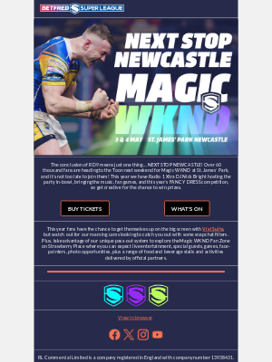 Super league (United Kingdom) - Next stop NEWCASTLE 📍