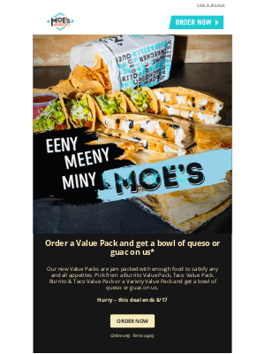 Moe’s Southwest Grill - Want a Bowl of Queso or Guac on us?