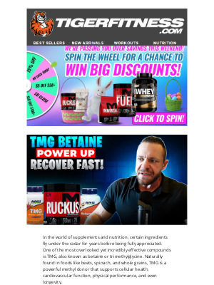 Tiger Fitness - 🐰 Hop Into Savings – Spin to Win All Weekend Long!