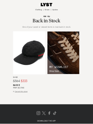 Lyst - The Gucci hat you saved came back in stock