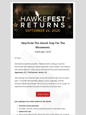 Hawke Media - The Anti-Conference Returns Sept. 25th – Hawke Island