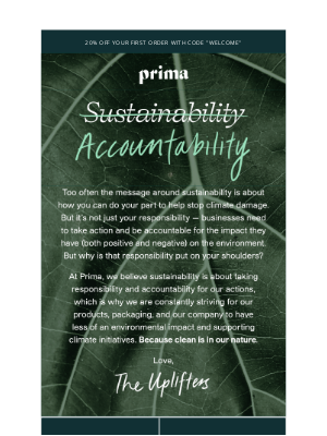 Prima - It's not about sustainability....
