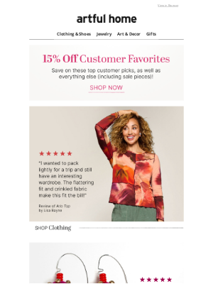 Artful Home - Customer Favorites: 15% Off!