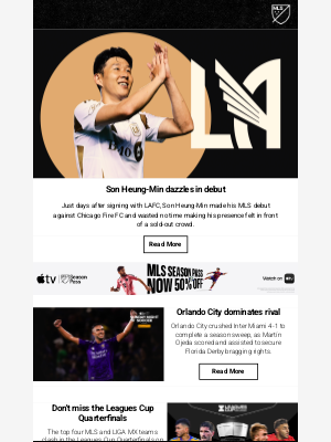 Major League Soccer - Son Heung-Min shines in debut and Orlando turns Florida purple
