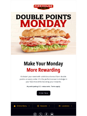 Firehouse Subs - Today’s the Day for Double Points