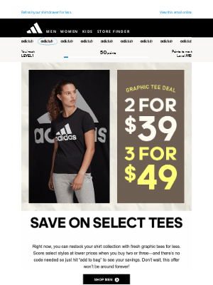 Adidas USA - Savings on graphic tees inside