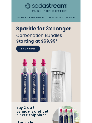 SodaStream - Bubble 3x longer + $30 off