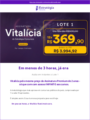 Estratégia Concursos (Brazil) - Em menos de 3 horas, já era ❌