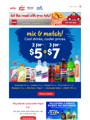 Giant Eagle - Cool Drinks: 2 for $5 or 3 for $7 😎