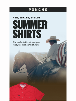 Poncho - Red, White, and Blue Summer Shirts