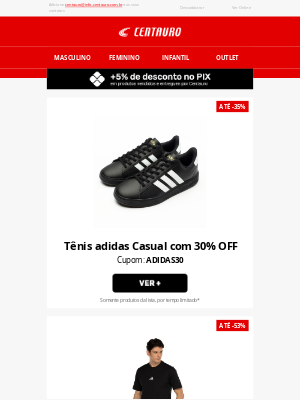 Centauro (Brazil) - Fim de semana com o cupom ADIDAS30 🔥
