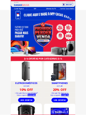 Casas Bahia (Brazil) - 🚫 Até 60% OFF agora ou nunca! 🚫
