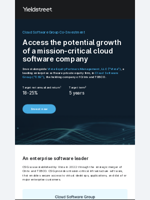 Yieldstreet - Launch: Cloud Software Group Co-Investment