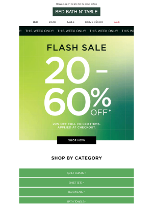 Bed Bath ’n’ Table (Australia) - 20-60% OFF 💚 This Week Only!
