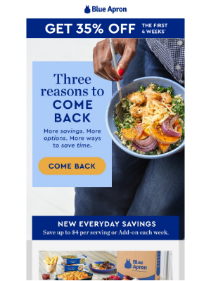 Blue Apron - Get 35% OFF + NEW everyday savings.