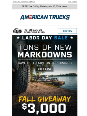 American Trucks - $3,000 Up for Grabs 💸 Up to 50% Off 💸 Top Brands On Sale!