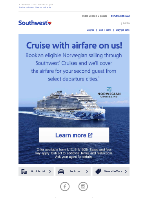 Southwest Airlines - Buy a cruise, get your guest’s airfare on us!