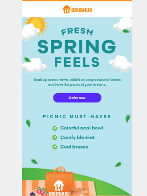 GrubHub - You literally can’t picnic without these.