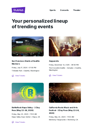 StubHub - Your event lineup: San Francisco Giants at Seattle Mariners