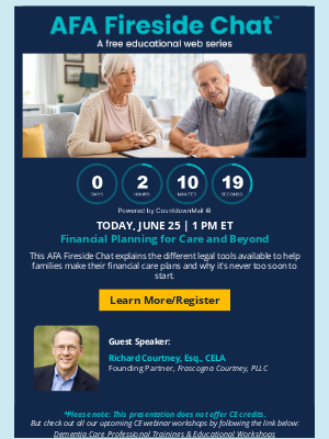 Alzheimer's Foundation of America - Airing Today, 1 PM ET - AFA Fireside Chat