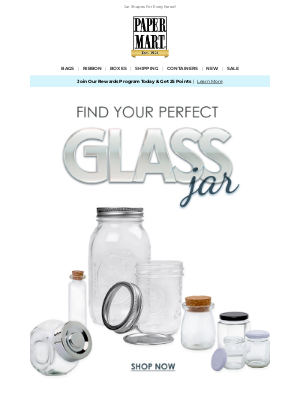 Paper Mart - Shop Glass Jars | Mason, Cosmetic, & More!