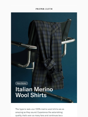 Proper Cloth - New & Exclusive: Italian Merino Wool Shirts