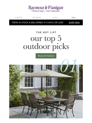 Raymour & Flanigan Furniture - The Hot List ☀️ Top 5 outdoor picks