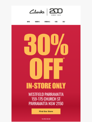 Westfield Parramatta: 30% Off In-Store Only