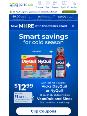 Rite Aid - New digital coupons on cold season must-haves