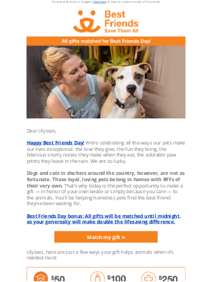 Best Friends Animal Society - ✨ Celebrate Best Friends Day: All gifts matched! ✨