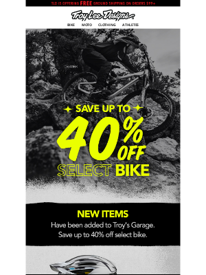 Troy Lee Designs - Troy's Garage: Save up to 40% off Select Bike