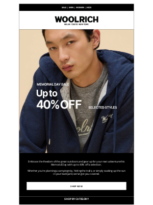 Woolrich - Memorial Day Sale: up to 40% off