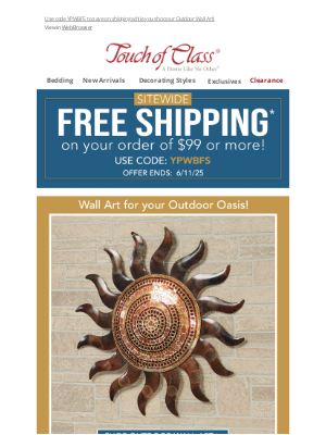 Touch of Class - Sitewide Free Shipping is here