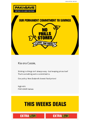 PAK'nSAVE - Permanent savings? That’s our kind of commitment, Cassie!
