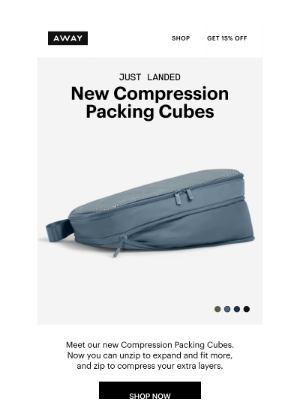 Away - NEW: Compression Packing Cubes