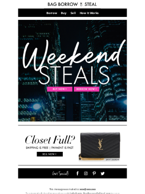 Bag Borrow or Steal - Weekend Steals…Start NOW + Free Shipping!