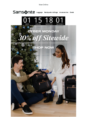 Samsonite - Huge Holiday Savings on Sets, Backpacks and More! Limited Time Only!