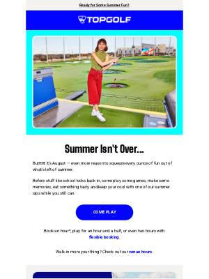 Topgolf - BREAK TIME 🔔 Book some summer fun today.