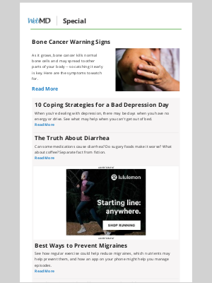 WebMD - Bone Cancer Warning Signs