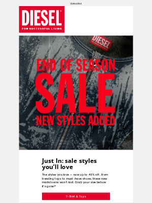 Diesel - Tops & Shoes: up to 40% off