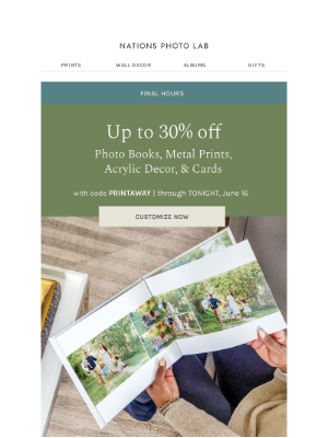Nations Photo Lab - Ending Tonight: up to 30% off our best-selling Prints