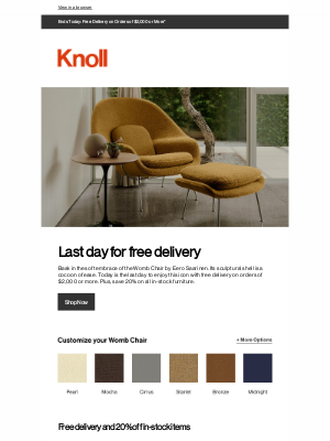 Knoll - Free delivery ends today