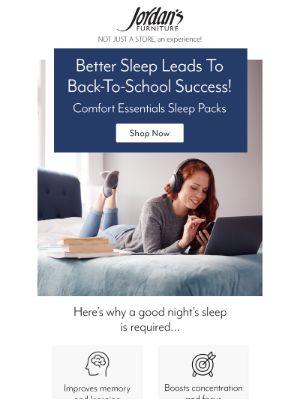 Jordan's Furniture - 🛏️ Get an easy A with back-to-school sleep essentials.