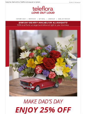 TeleFlora - Father's Day is SUNDAY! 🌻 Enjoy 25% off